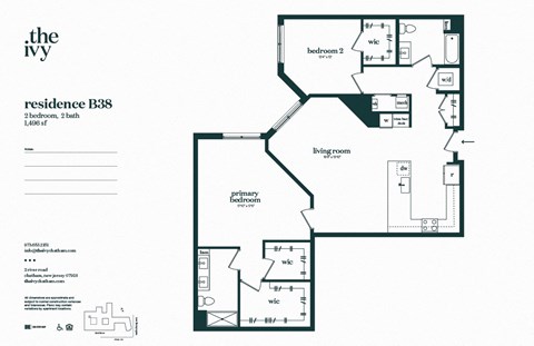B38-AP-B36 Floor Plan at The Ivy, Chatham New Jersey